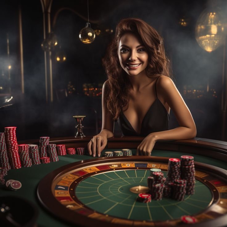 Roulette wheel spin and betting layout during live game session